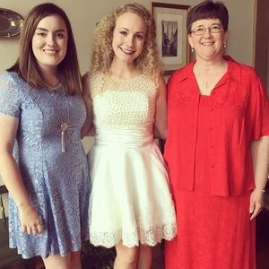 ***LOWEST price*** pearl & lace corset back dress